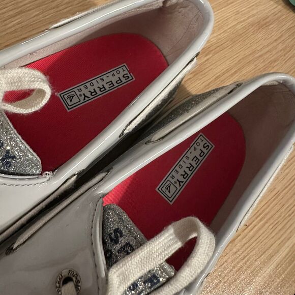 Sperry Top Sider Super Sparkly Silver Glitter Boat Shoes 8.5 - Picture 8 of 8